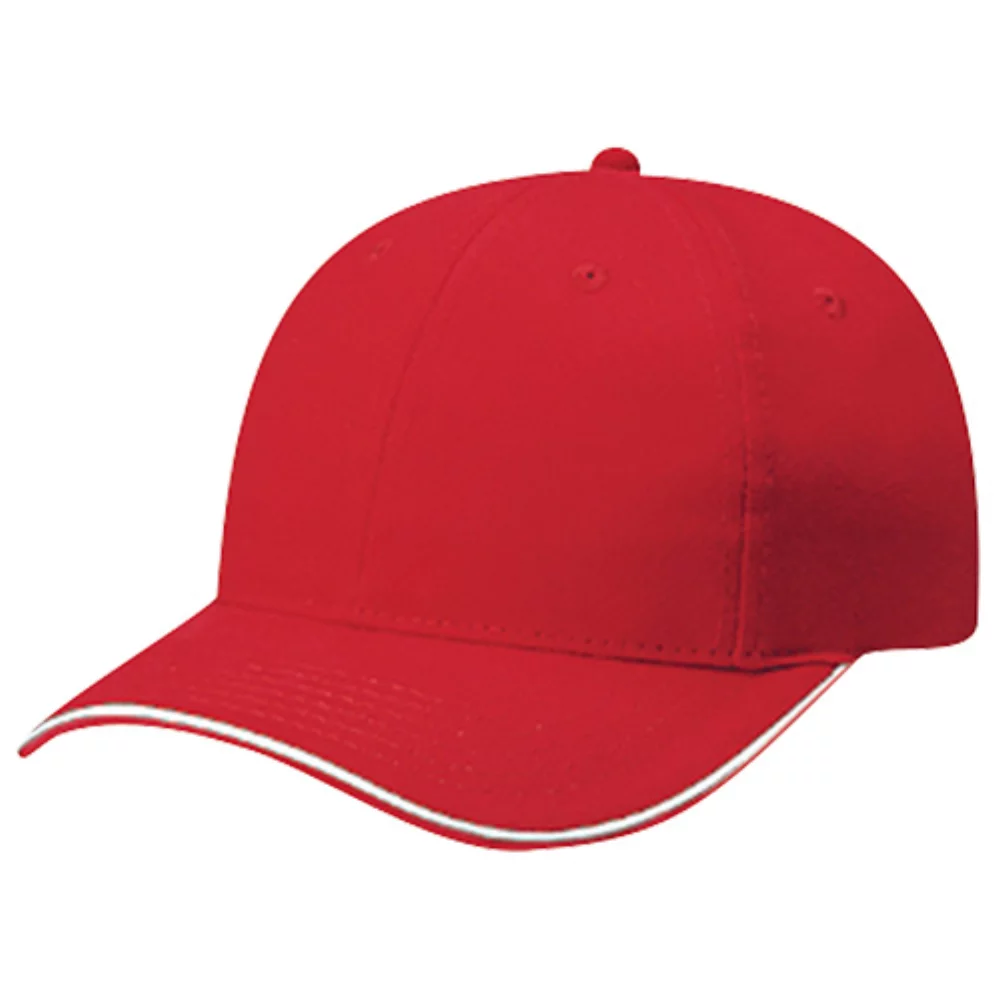 Casquette en sergé de coton brossé avec bordure contrastante