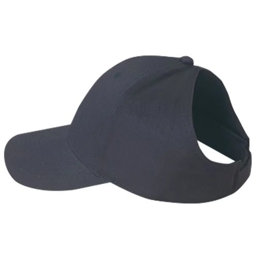 Casquette à queue de cheval pour femmes en sergé de coton mélangé de luxe.