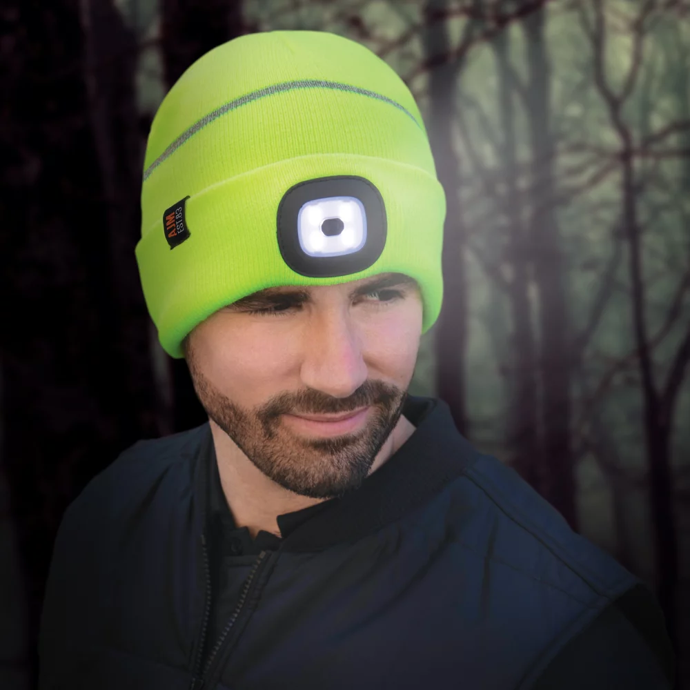 Tuque réfléchissante avec lumière LED