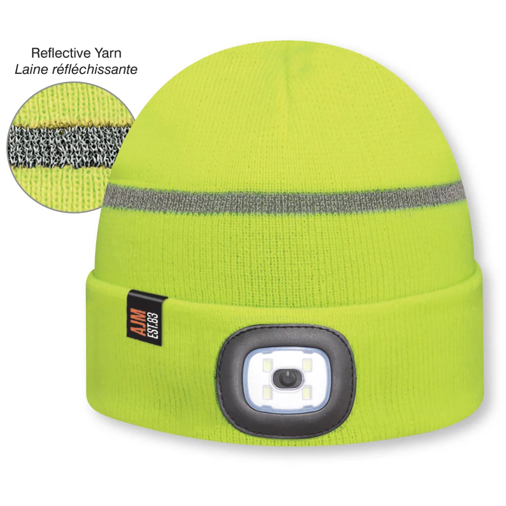 Tuque réfléchissante avec lumière LED