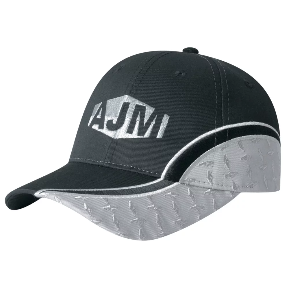 Casquette à motif en losange en polycoton avec pic et côté bicolores