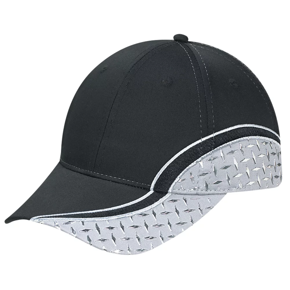 Casquette à motif en losange en polycoton avec pic et côté bicolores