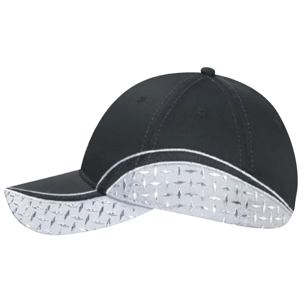 Casquette à motif en losange en polycoton avec pic et côté bicolores