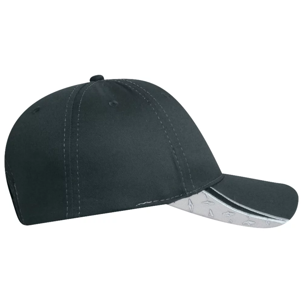 Casquette à motif en losange en polycoton avec pic et côté bicolores