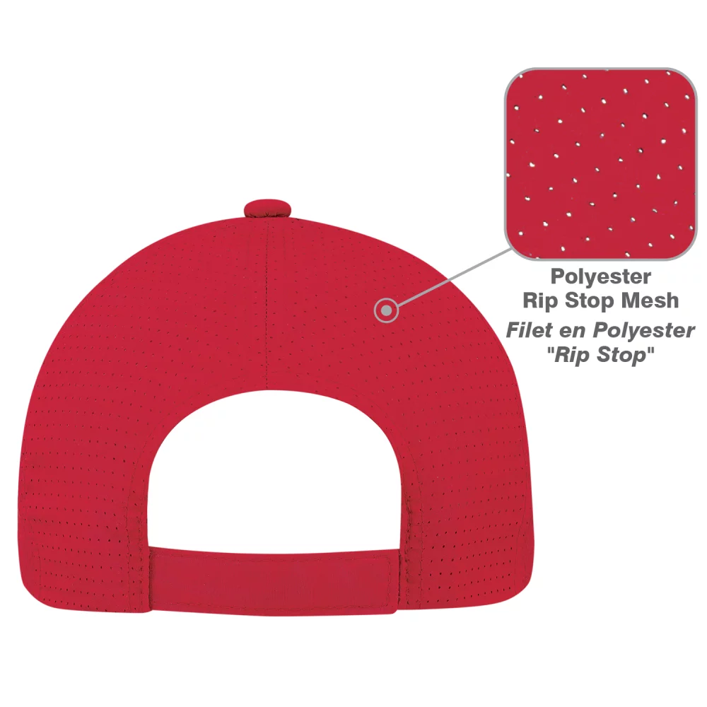 Casquette à 6 panneaux construite Pro-Round (dos en maille) - en maille en polyester ripstop