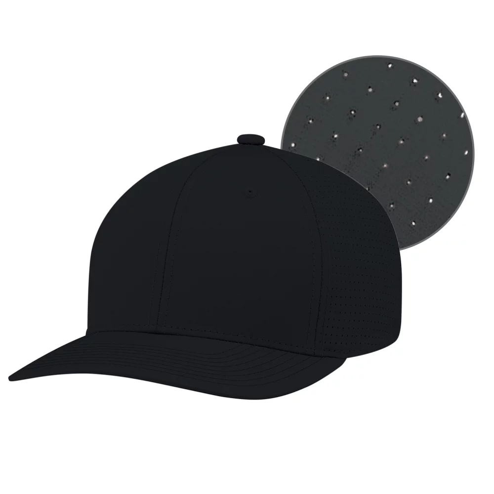 Casquette à 6 panneaux construite Pro-Round (dos en maille) - en maille en polyester ripstop