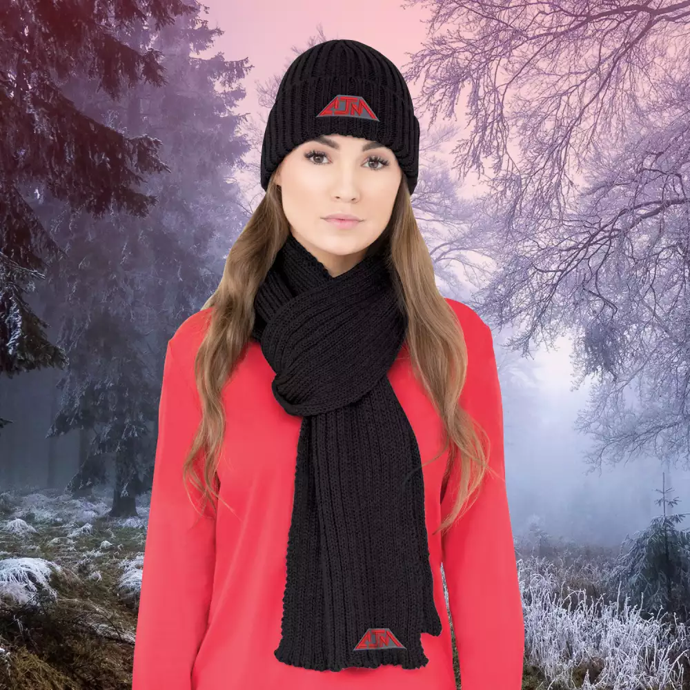 Oversized Chunky Rib Knit Scarf