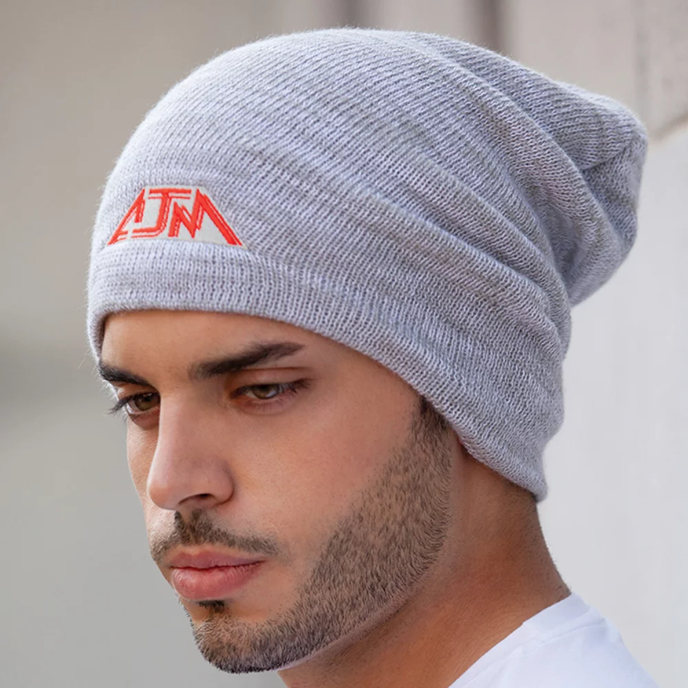 Bonnet en tricot côtelé chiné décontracté
