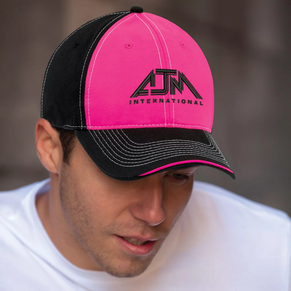 Casquette néon en sergé de coton/polyester de luxe