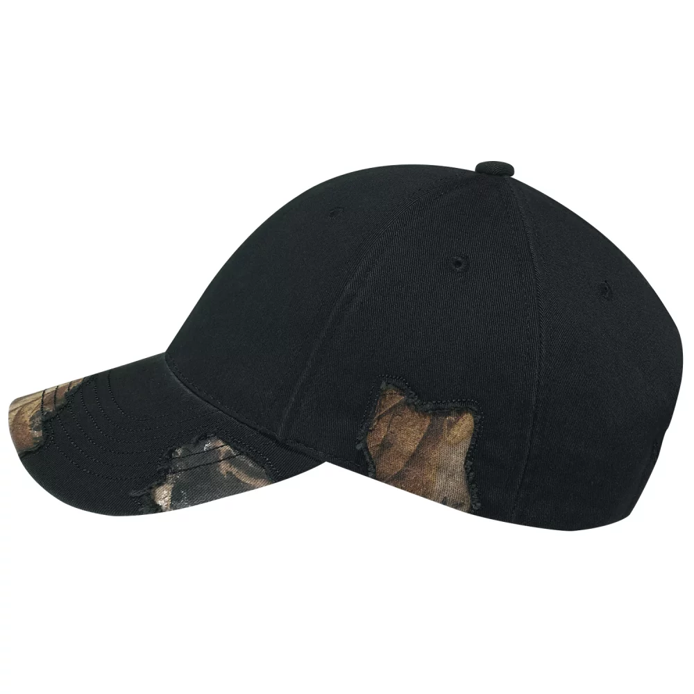 Brushed Polycotton/Deluxe Chino Twill Enzyme Washed Cap (Mossy Oak Break Up® or Realtree®)