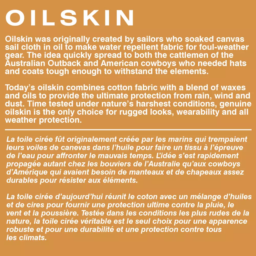 Casquette en coton ciré huilé