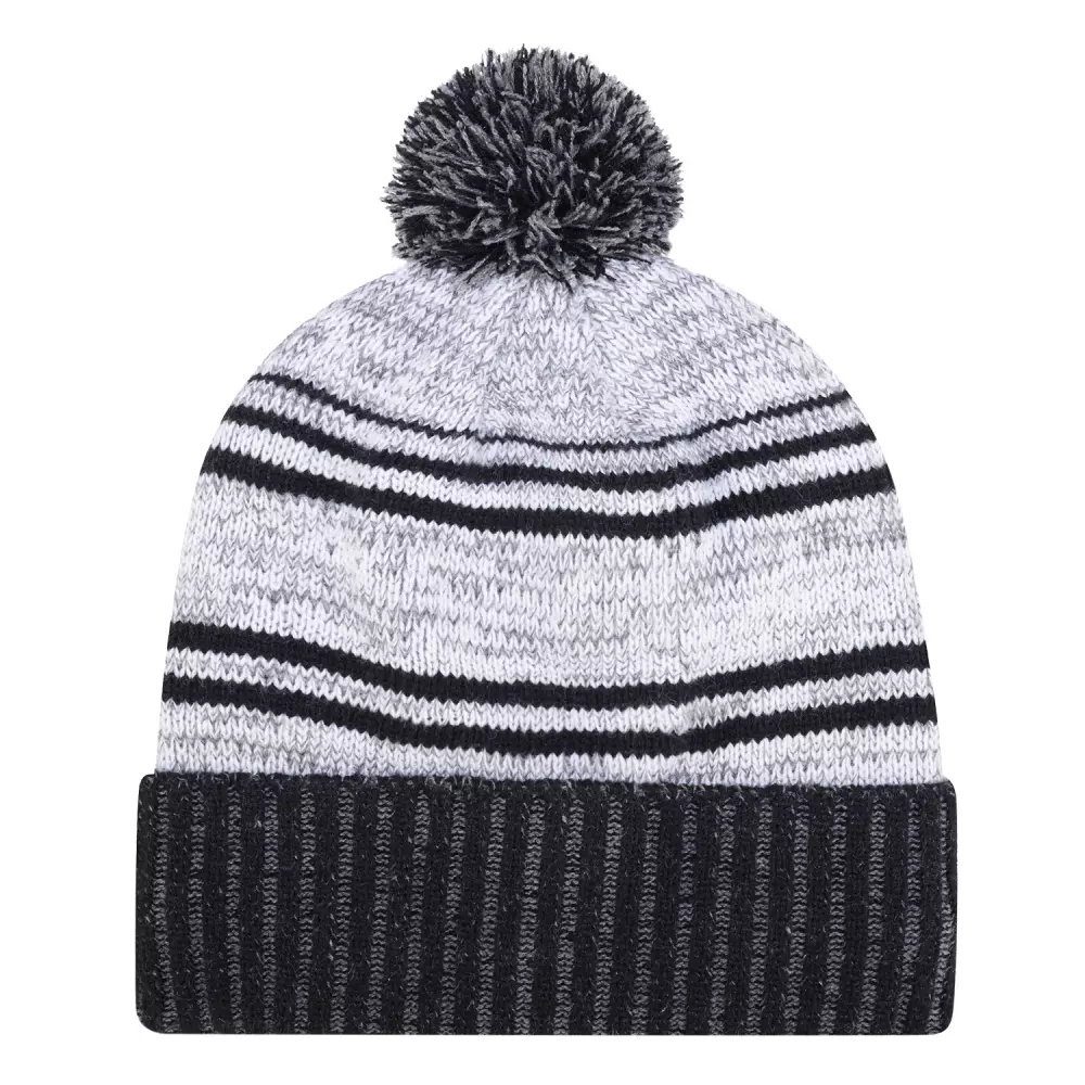 Bonnet à revers en micro-polaire acrylique/polyester (pompon de 8 cm)