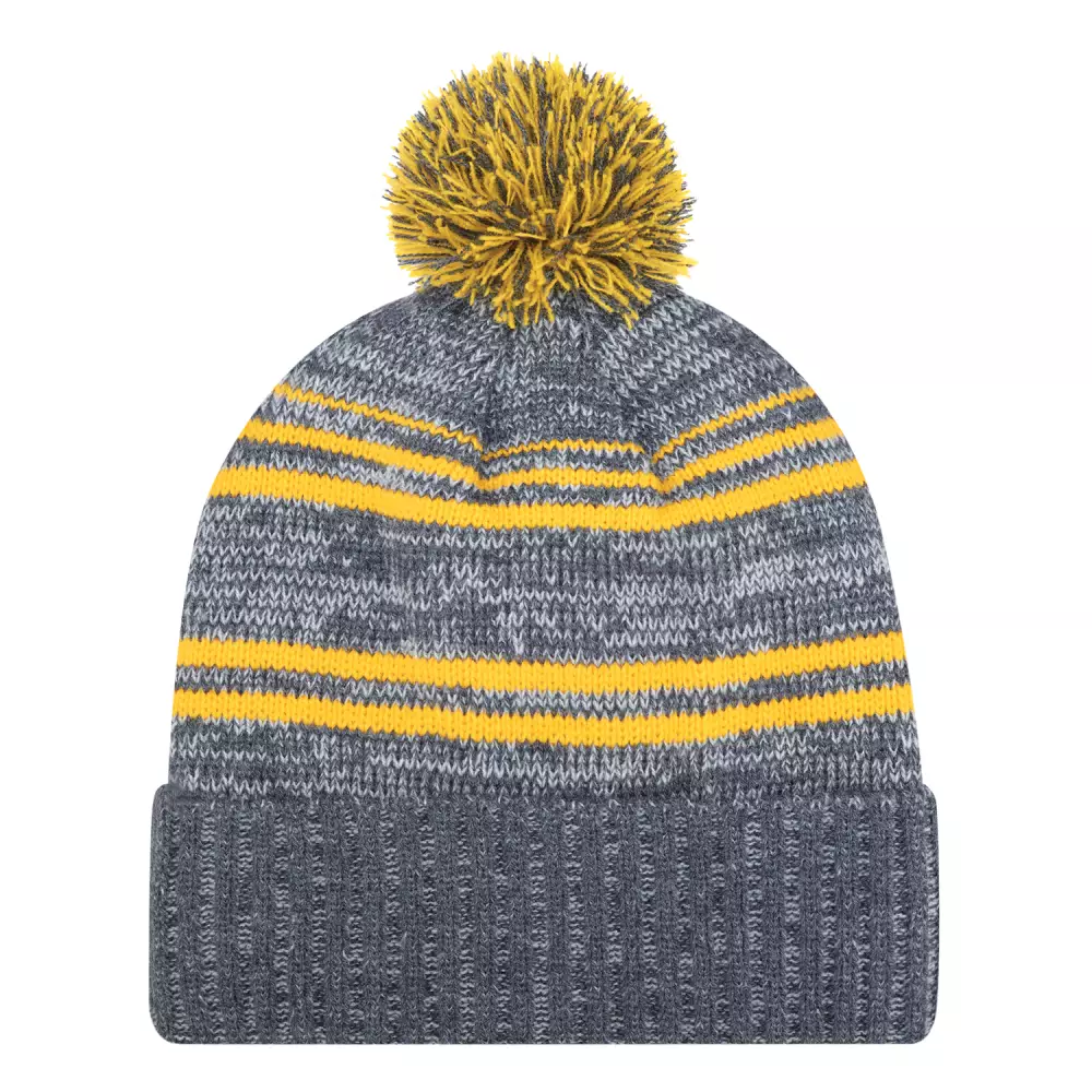 Bonnet à revers en micro-polaire acrylique/polyester (pompon de 8 cm)