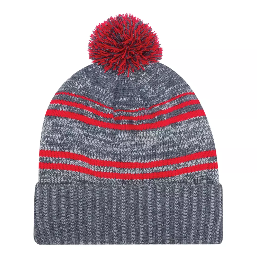 Bonnet à revers en micro-polaire acrylique/polyester (pompon de 8 cm)