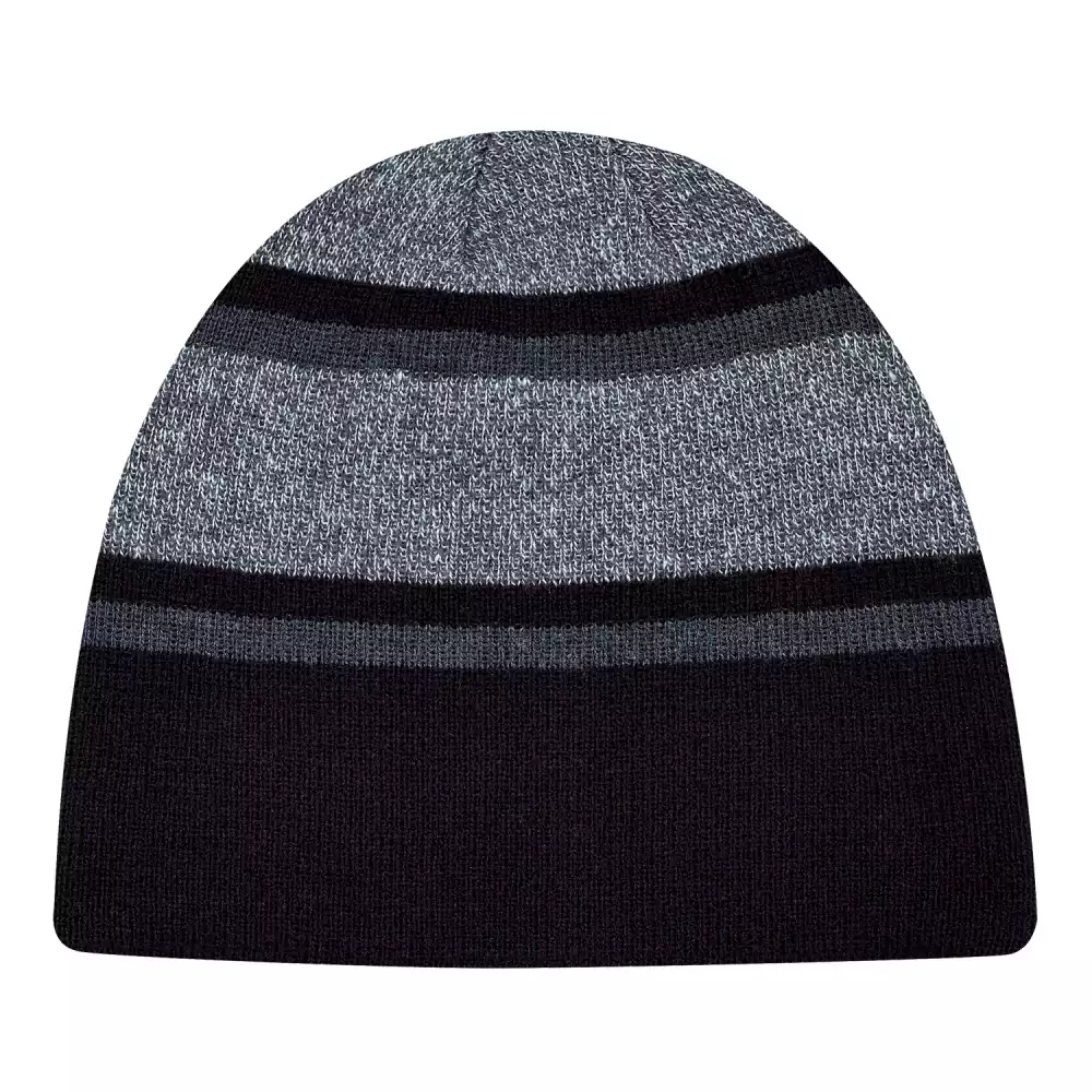 Casquette à bord en tricot côtelé à rayures en marl