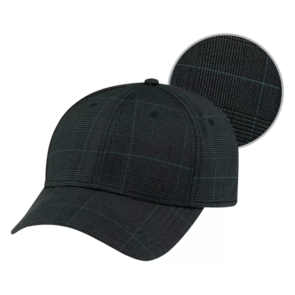 Casquette en polyester à carreaux A-Flex et spandex