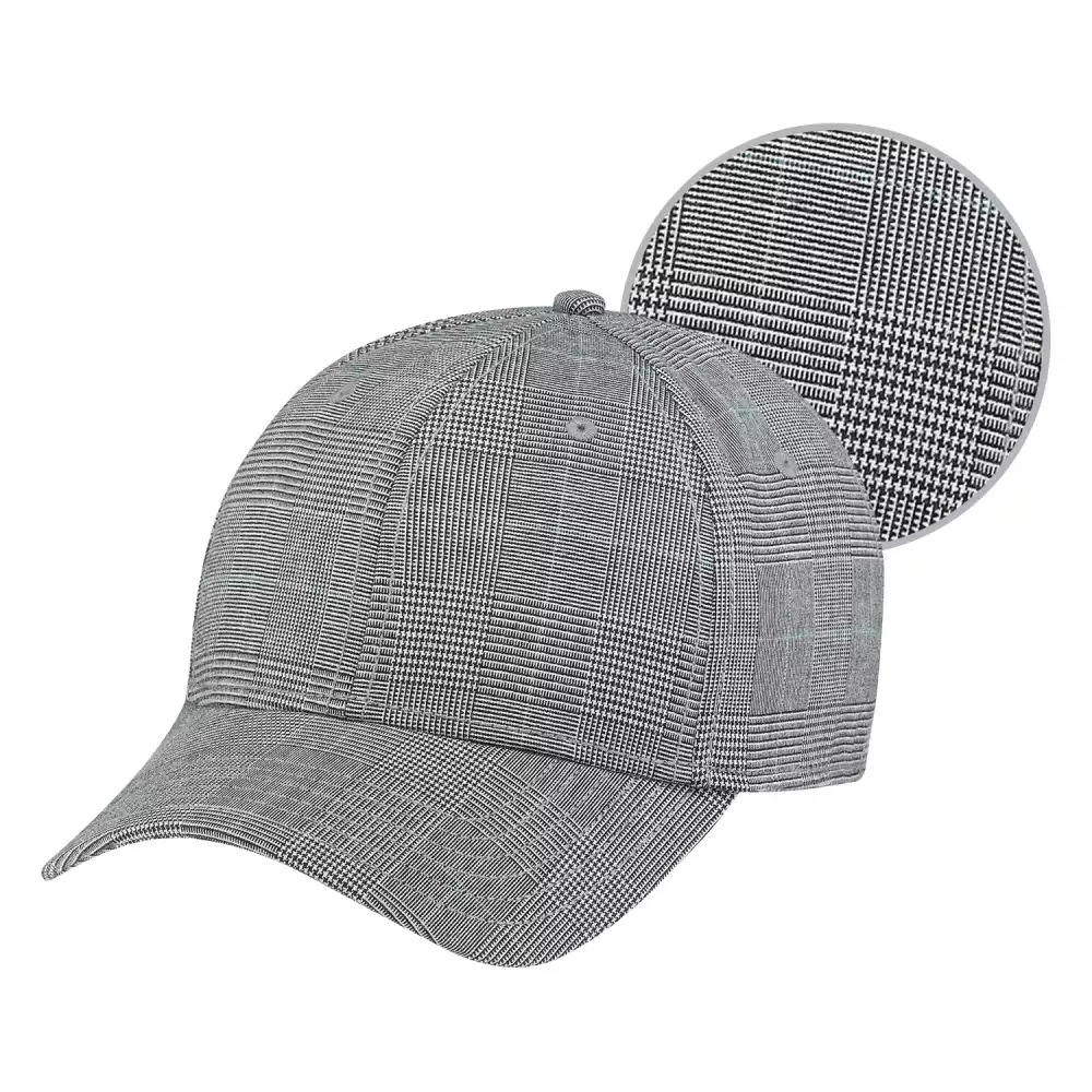 Casquette en polyester à carreaux A-Flex et spandex