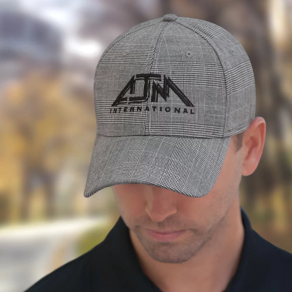 Casquette en polyester à carreaux A-Flex et spandex