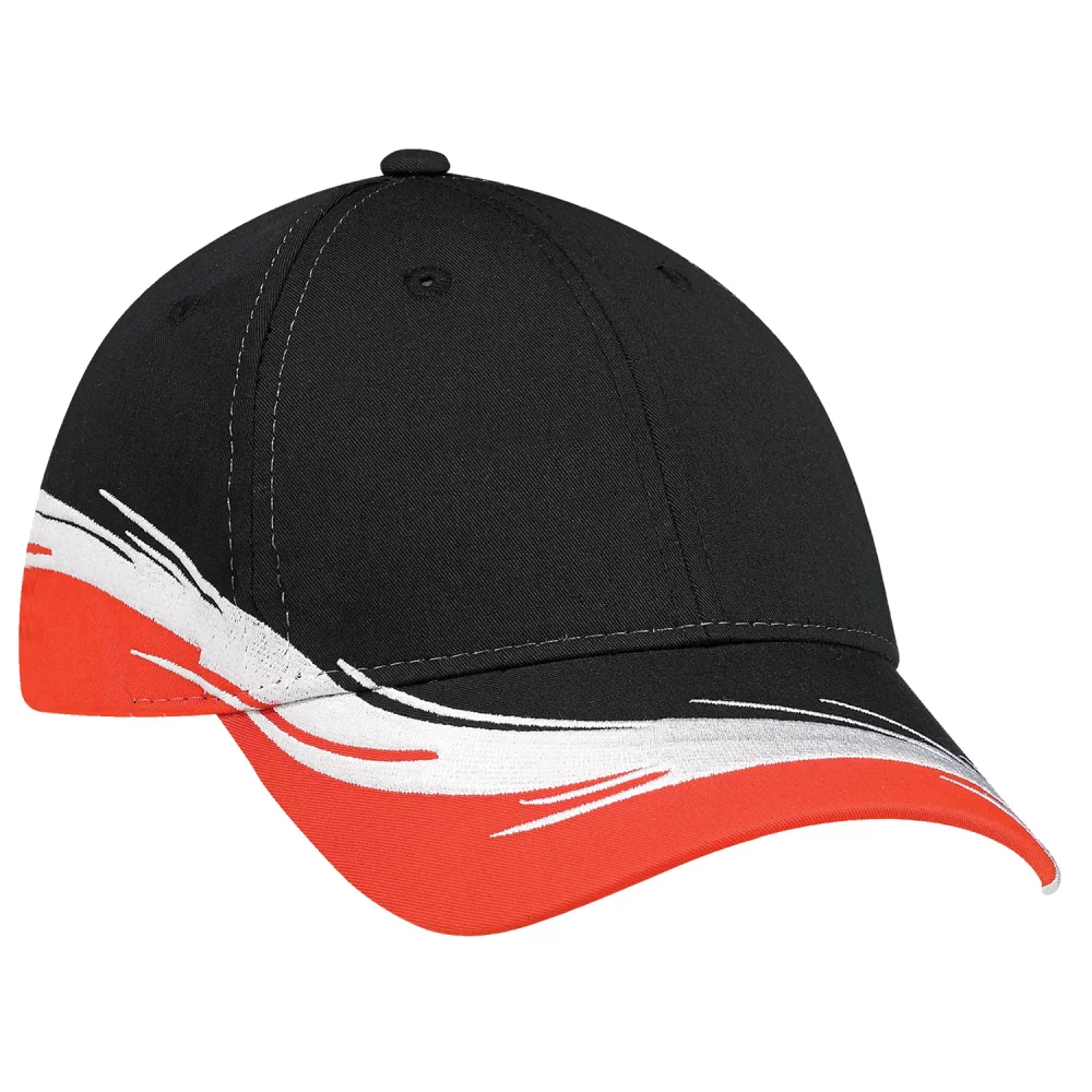 Casquette en polycoton ajustée avec accent en forme de flare