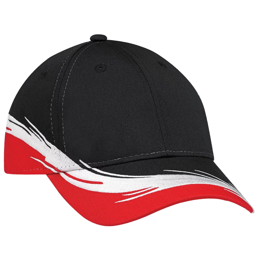 Casquette en polycoton ajustée avec accent en forme de flare