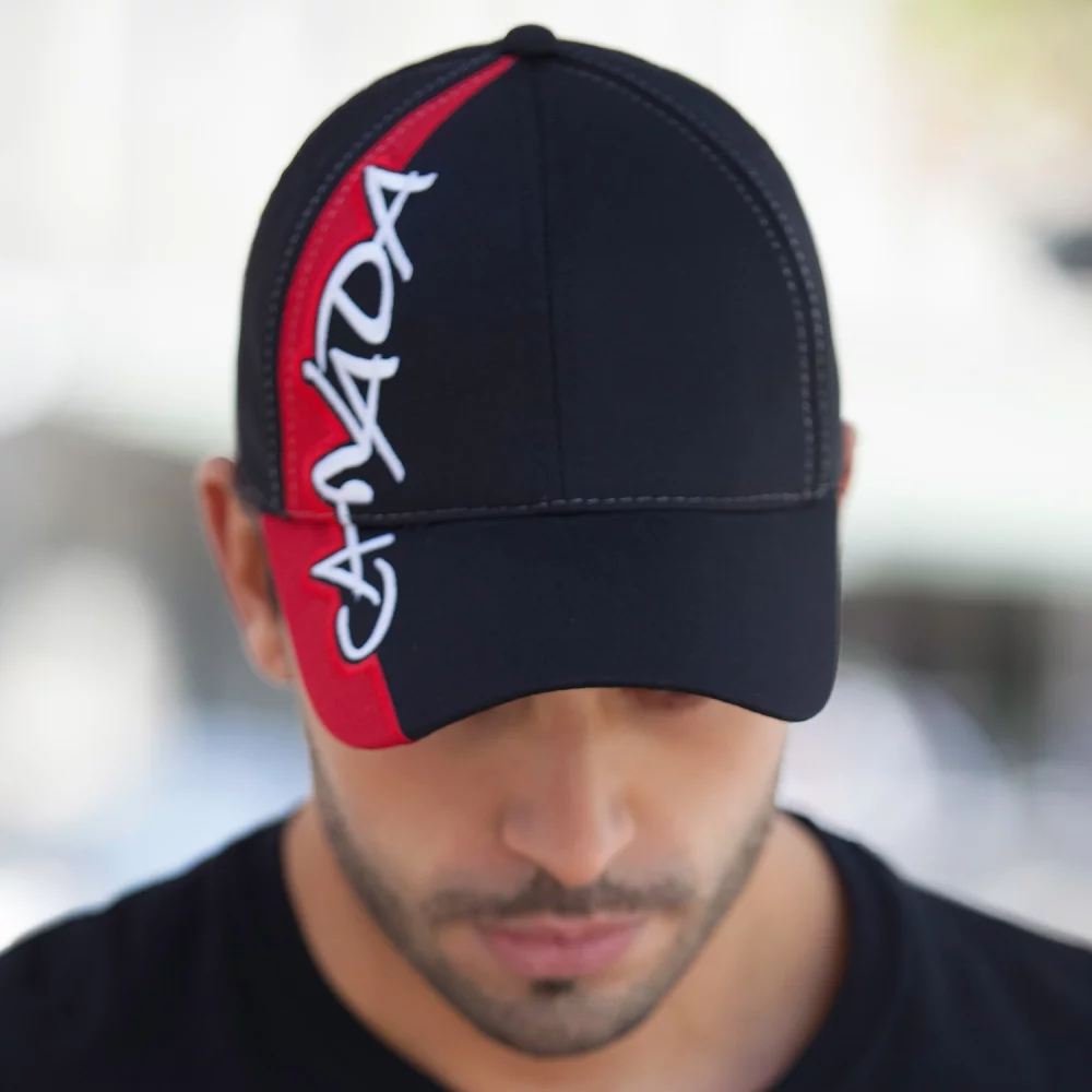 Casquette en polycoton avec insigne du Canada et bordure contrastante