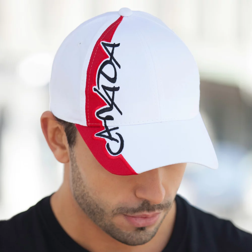 Casquette en polycoton avec insigne du Canada et bordure contrastante
