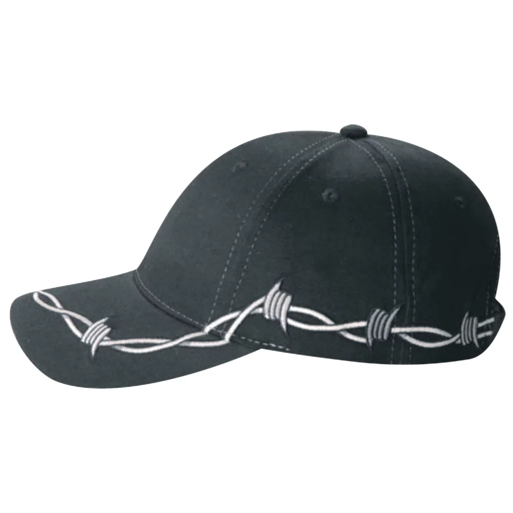 Casquette en polycoton avec accent de fil barbelé