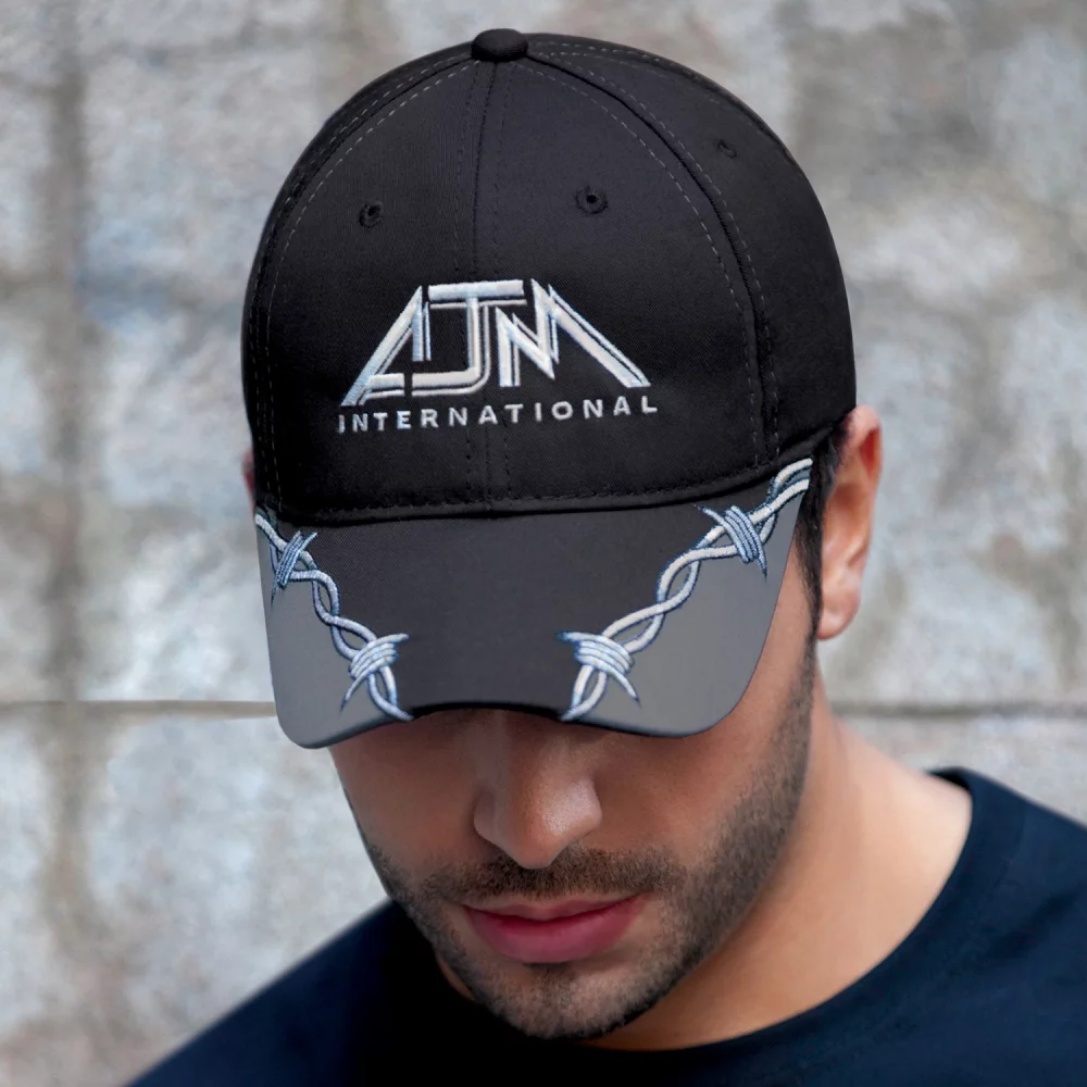 Full-Fit Polycotton Cap w/Contrast Trim & Barbed Wire Accent