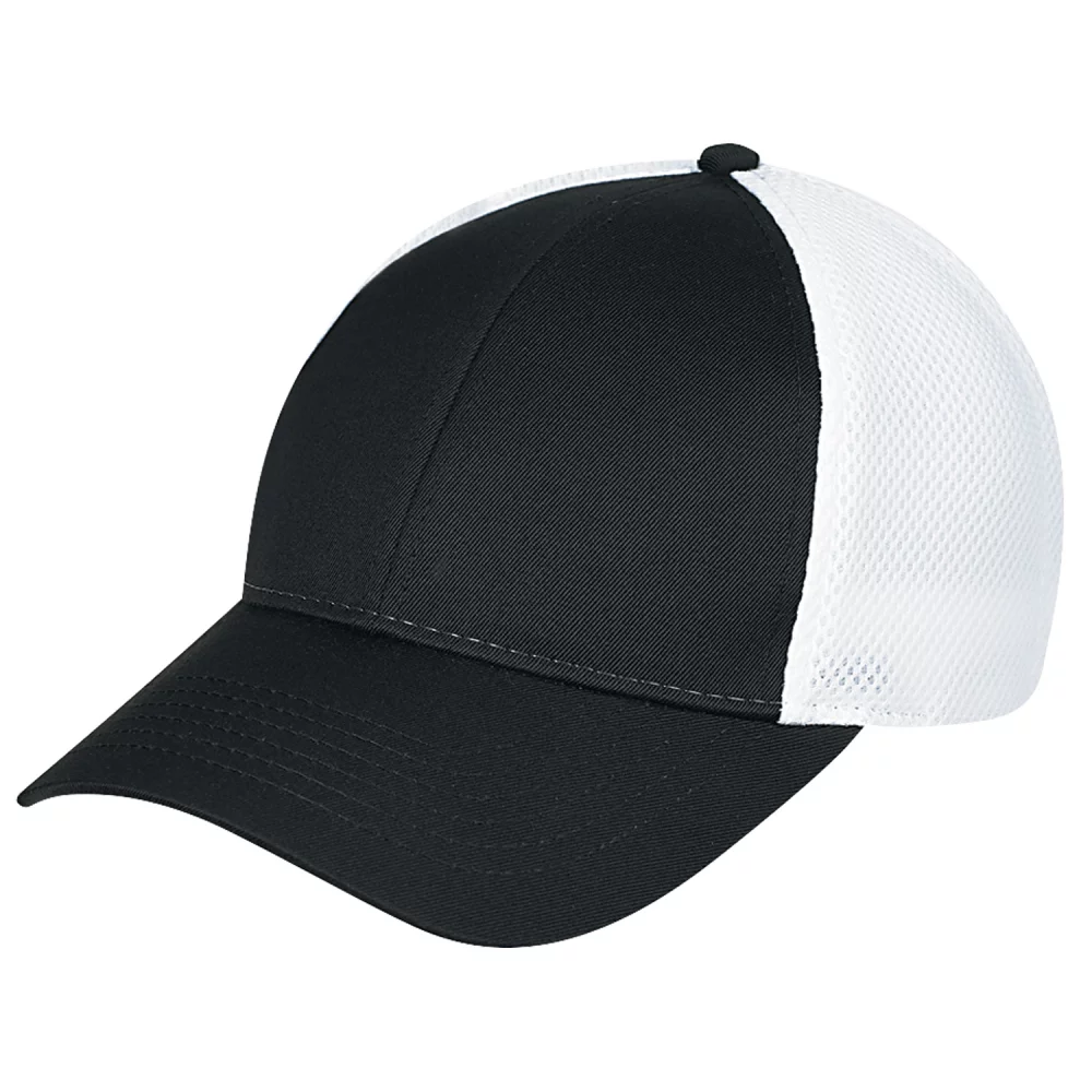 Casquette en nid d'abeille en polycoton/polyester avec dos en filet (bicolore)