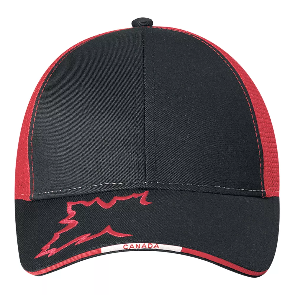 Casquette en maille de polyester avec emblème canadien