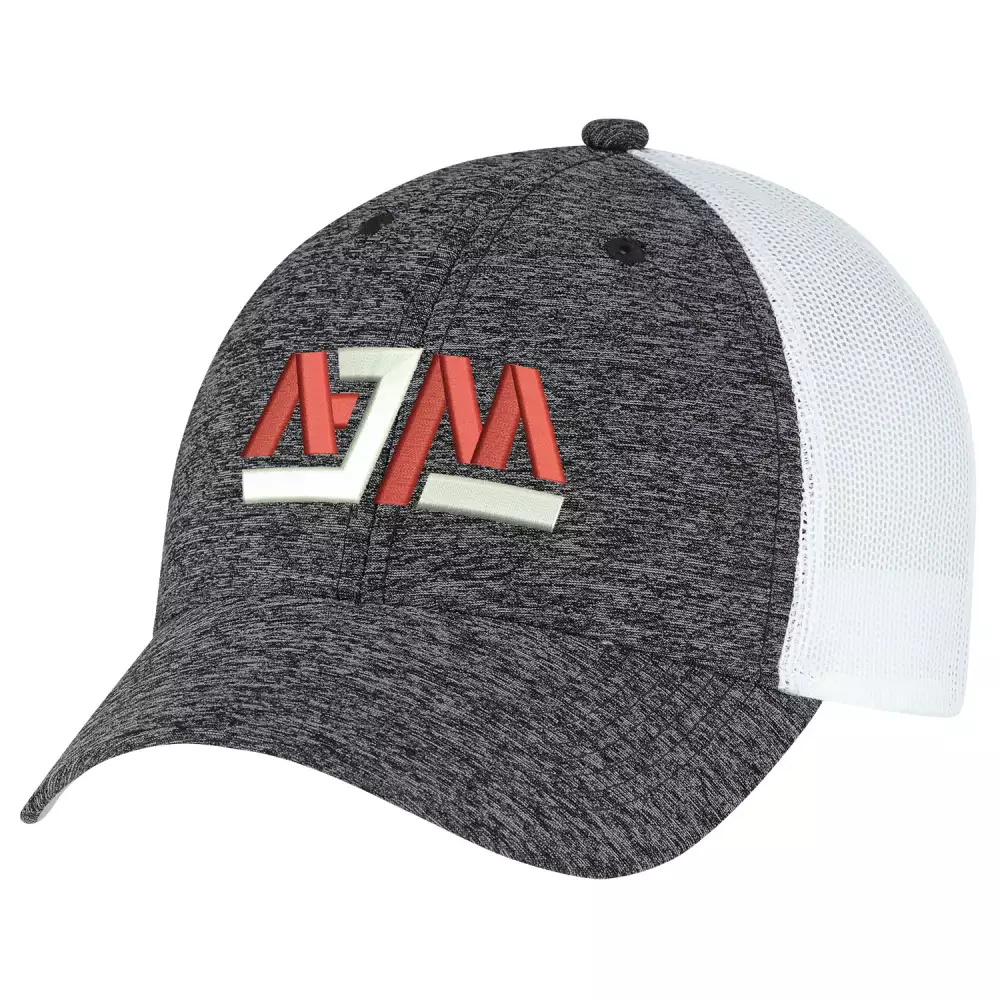Casquette en polyester chiné ajustée / en maille de polyester doux