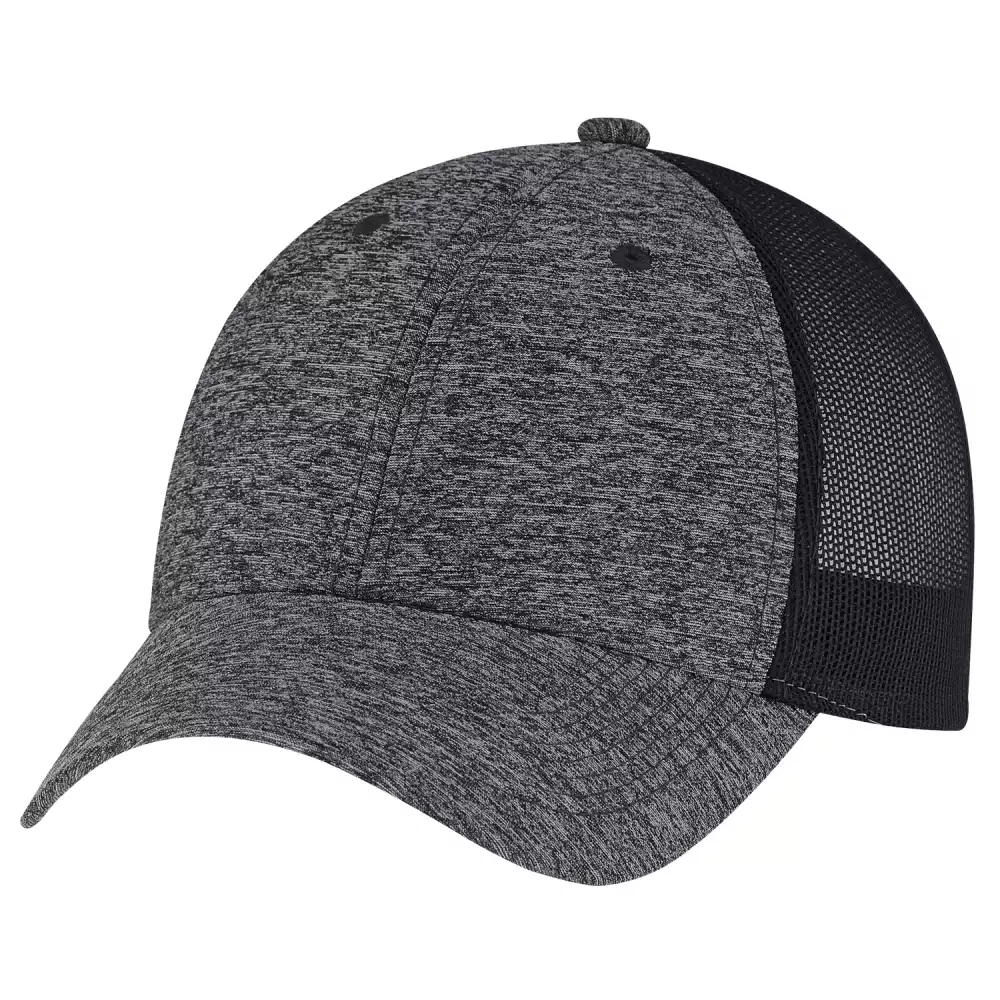 Casquette en polyester chiné ajustée / en maille de polyester doux