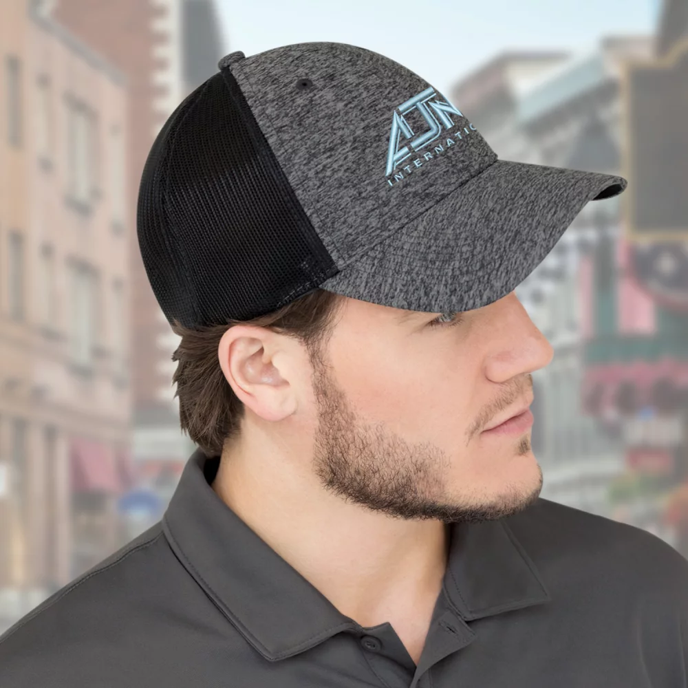 Casquette en polyester chiné ajustée / en maille de polyester doux