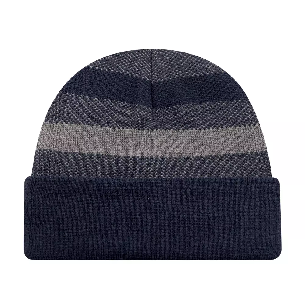 Cuff Toque w/Stripe Rib Knit
