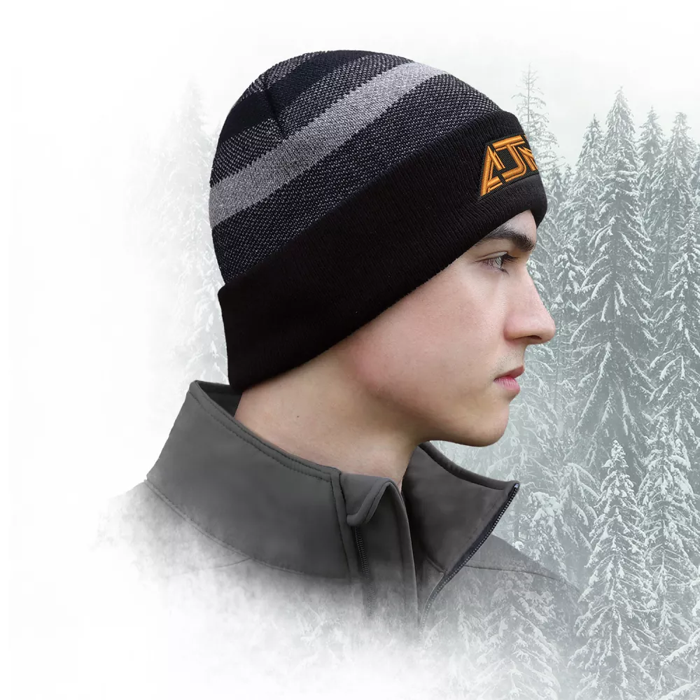 Cuff Toque w/Stripe Rib Knit