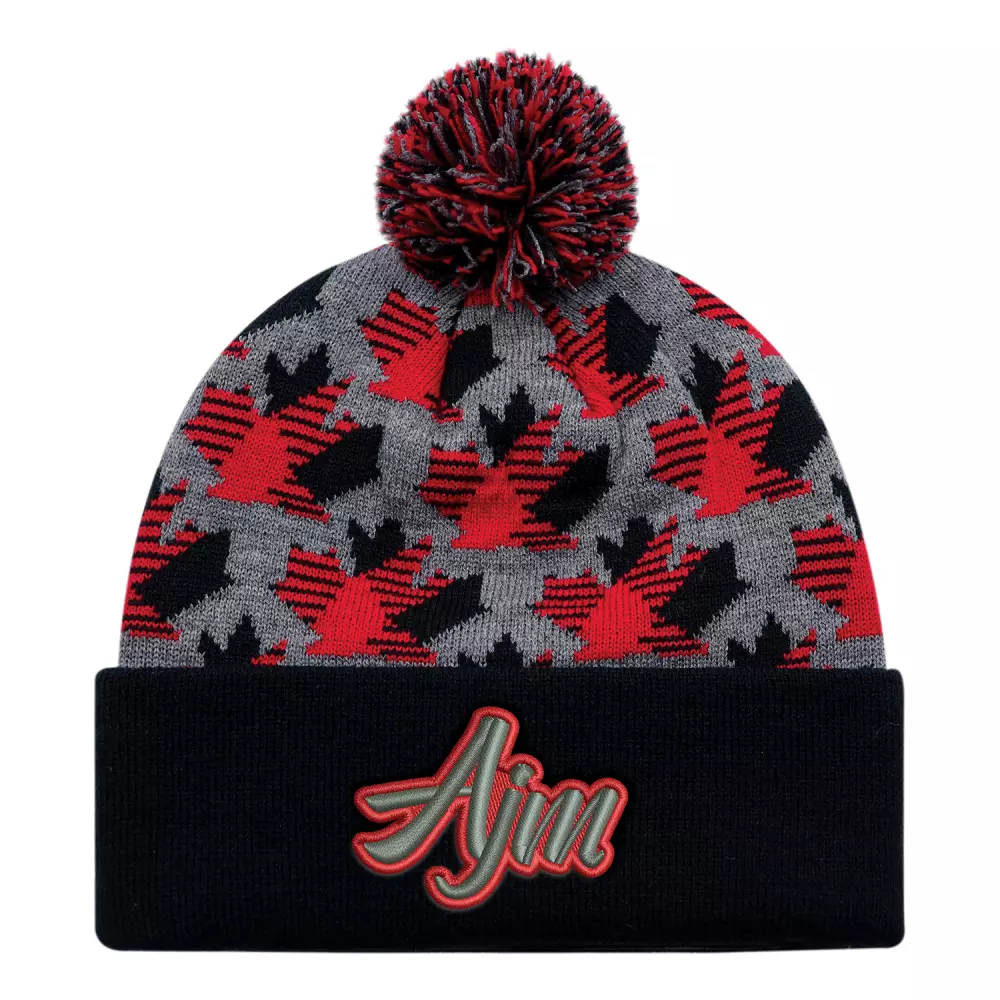 Tuque à manchette feuille d'érable