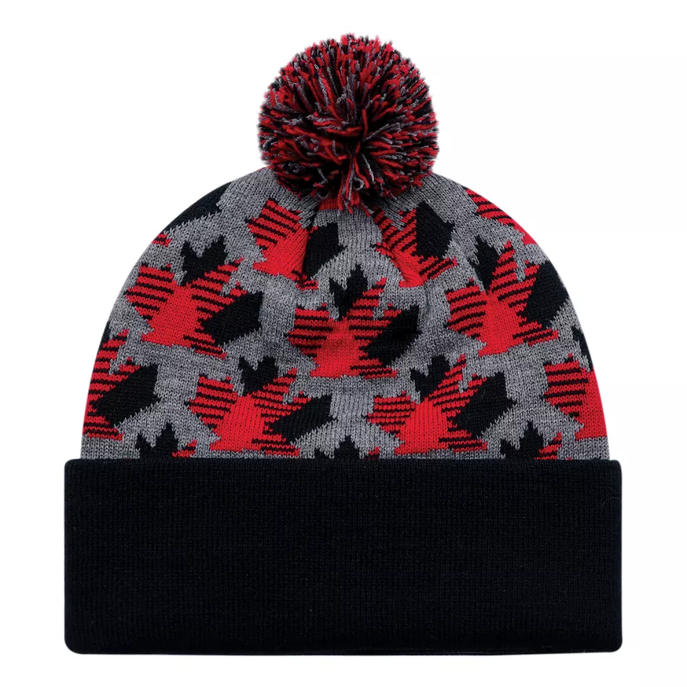 Tuque à manchette feuille d'érable