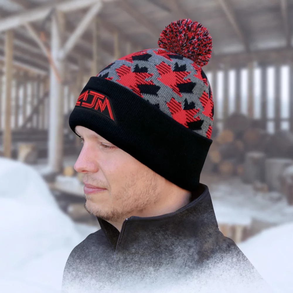 Tuque à manchette feuille d'érable