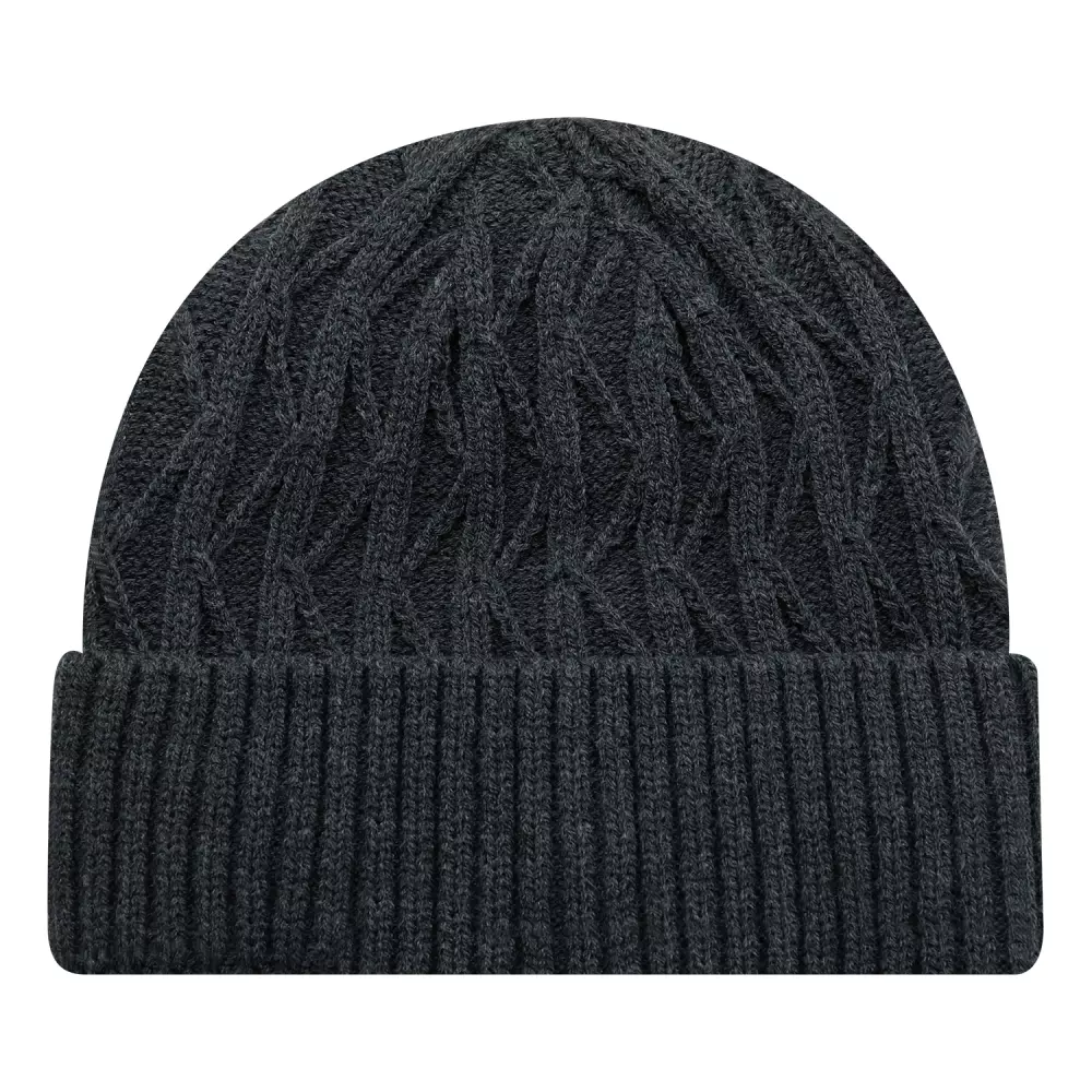 Bonnet à revers en tricot jacquard câblé