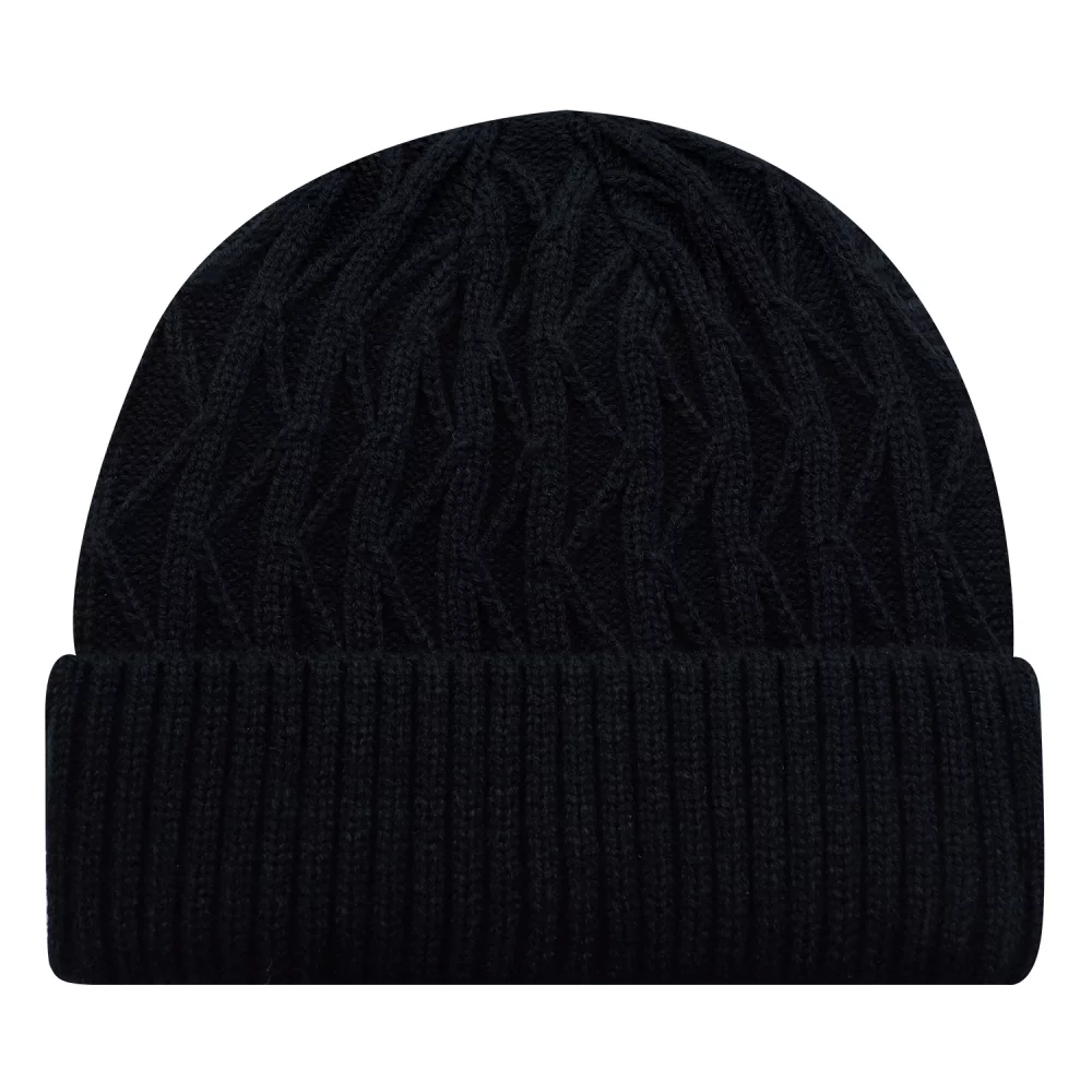 Bonnet à revers en tricot jacquard câblé