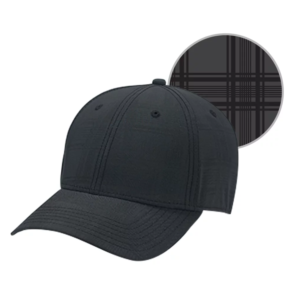 Casquette en polyester à carreaux A-Flex et spandex