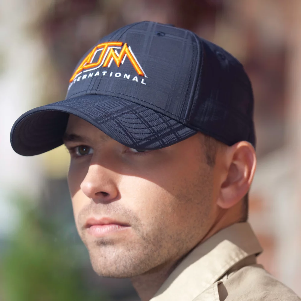 Casquette en polyester à carreaux A-Flex et spandex