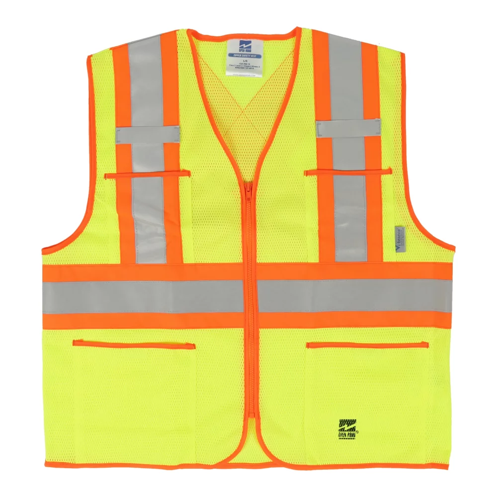 Viking® Open Road® Zipper Safety Vest (Green)