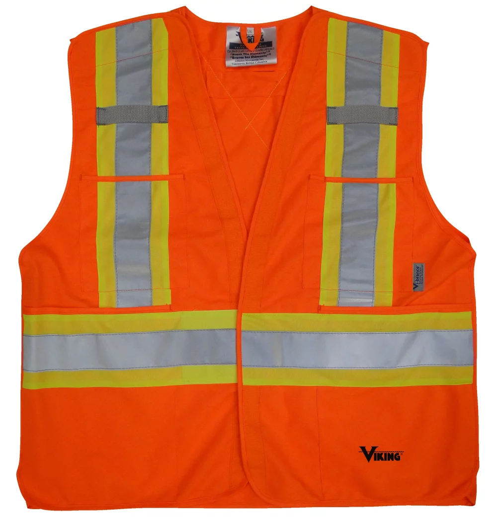Viking® 5pt. Tear-Away Solid Polyester Safety Vest (Orange)