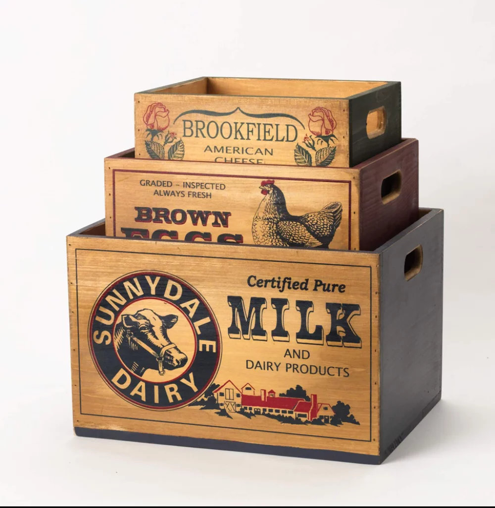 Custom Antique Style Wooden Crate / Wooden Box - Made to Order