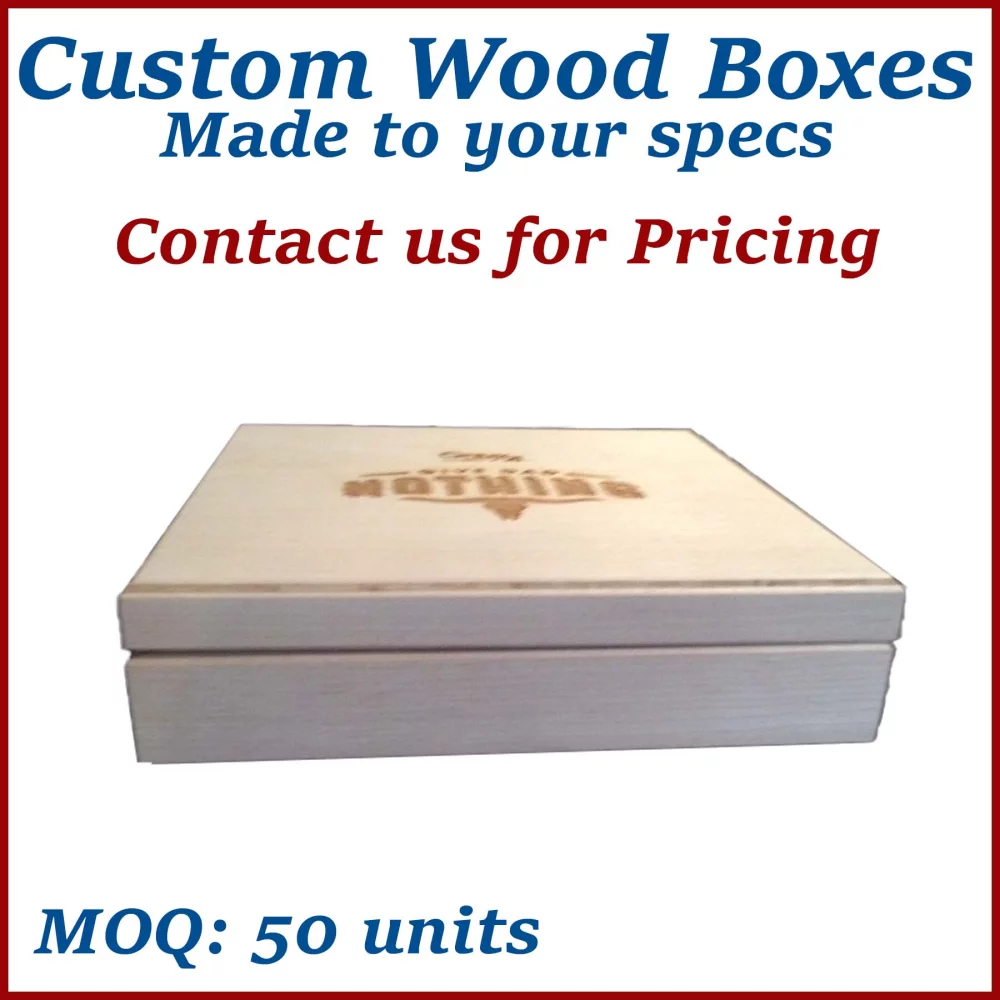 Hinged Natural Custom Wood Box - made to order, low minimums