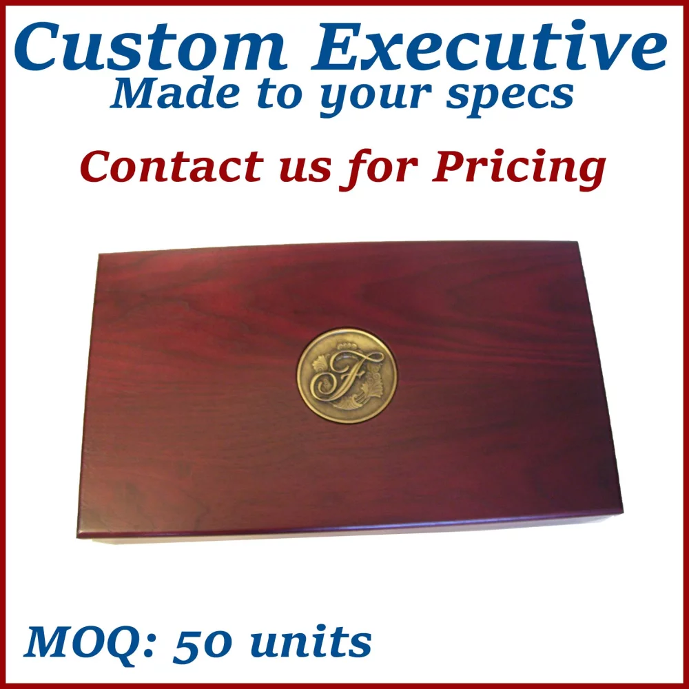 Boîte en bois de noyer américain avec médaillon incrusté personnalisé - Fabriquée sur commande