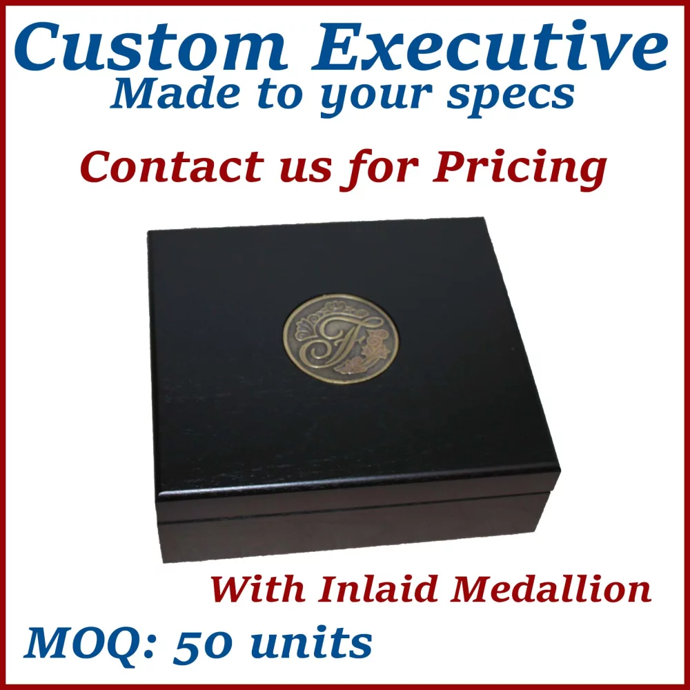 Custom Presentation Wooden Case / Custom Inlaid Medallion Wooden Box - made to order, low minimums