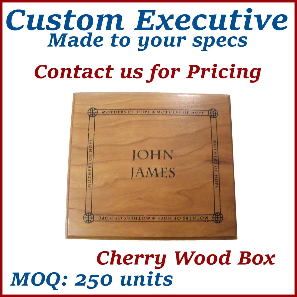 Custom Cherry Wood Presentation Wooden Box / Wooden Case - Made to Order, low minimums