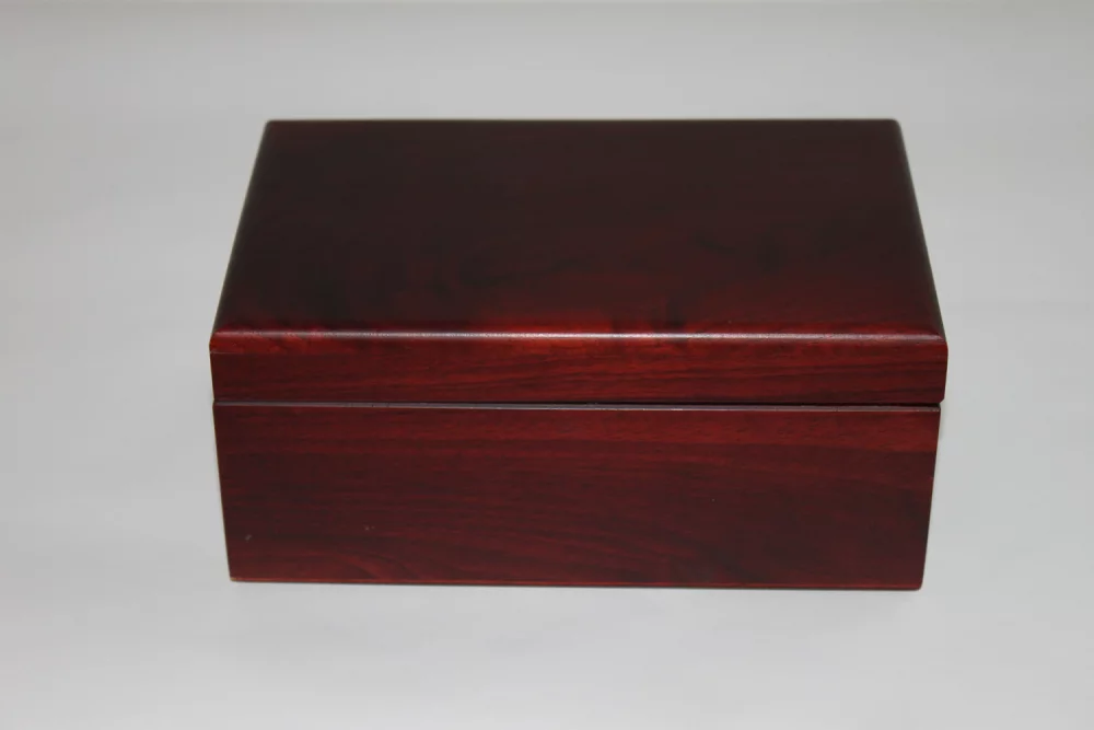 Custom Hinged Walnut Wooden Box w/ Natural Or Mahogany Finish - Made to Order, low minimums